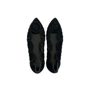 Tory Burch Shoes Womens 6.5 Leyla Black Suede Pointed Toe Slip On Flats